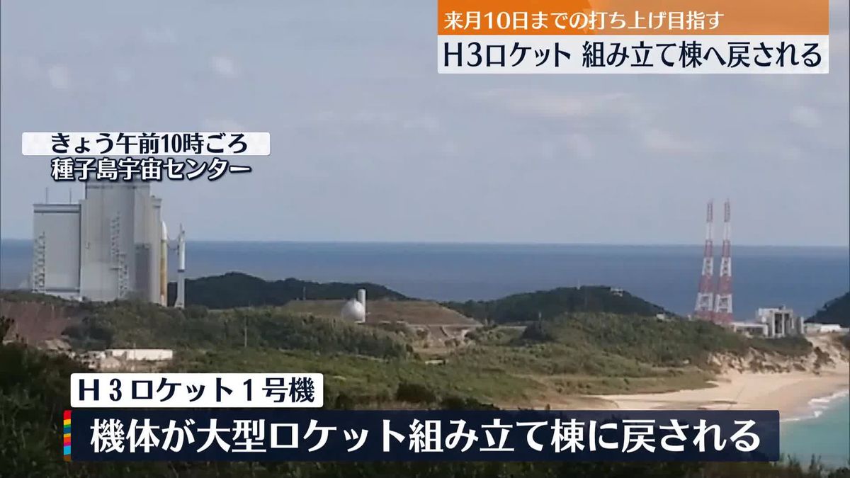 H3ロケット1号機、組み立て棟に戻される　来月10日までの打ち上げ目指す