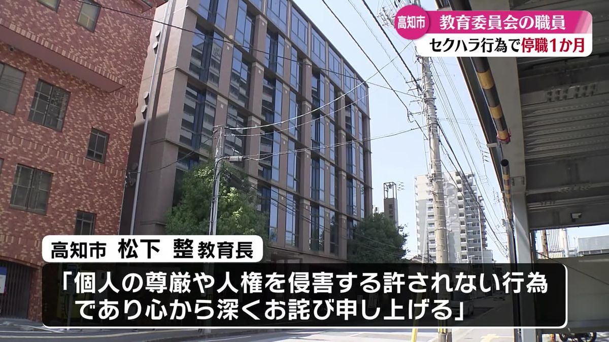 高知市教育委員会の職員がセクハラ 停職1か月の懲戒処分【高知】