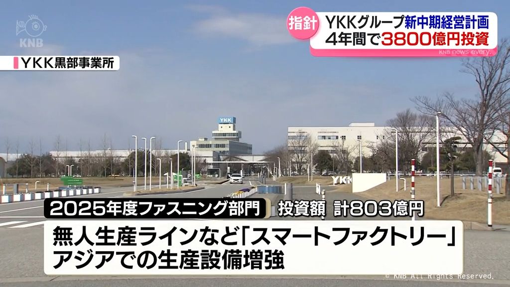 YKKグループ新中期経営計画　4年間で３８００億円投資