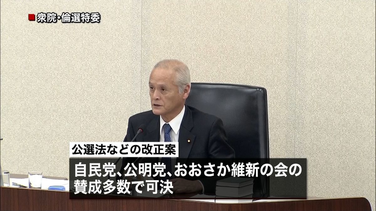 選挙制度改革　与党案が衆院特別委で可決