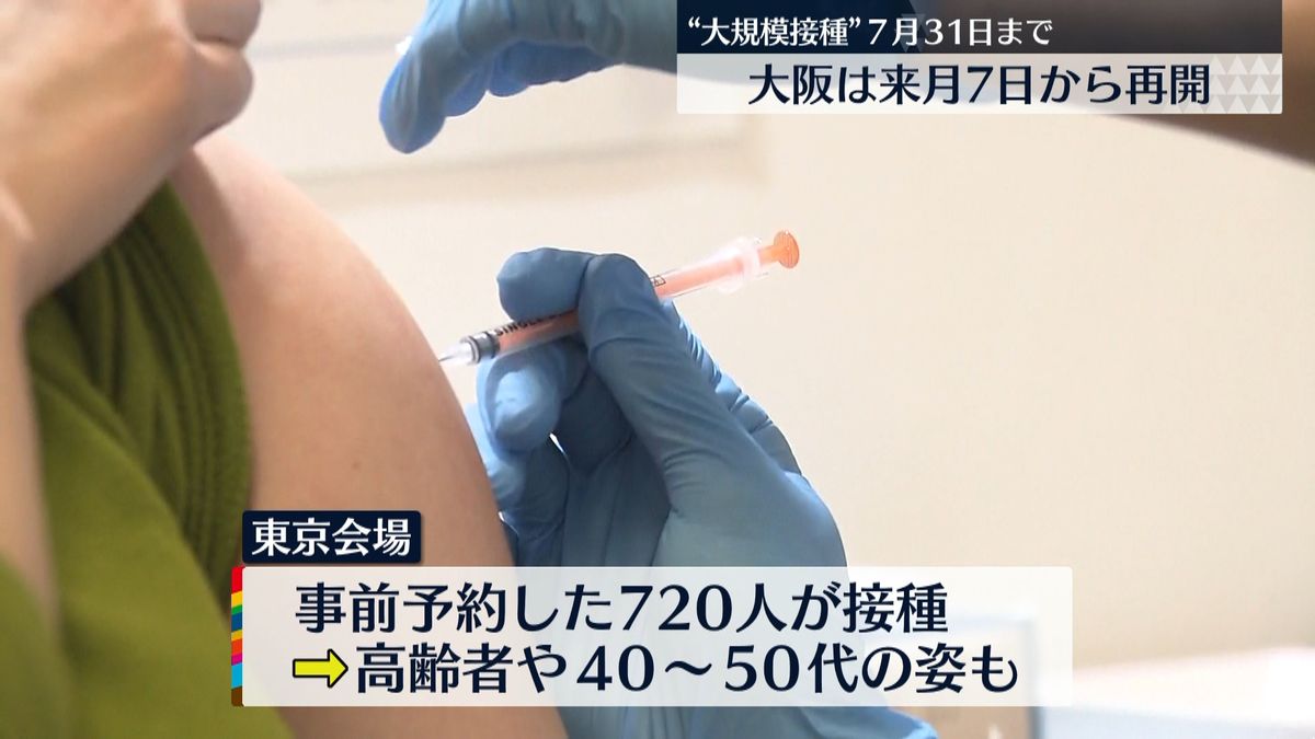 3回目接種 “大規模接種”東京会場きょう再開