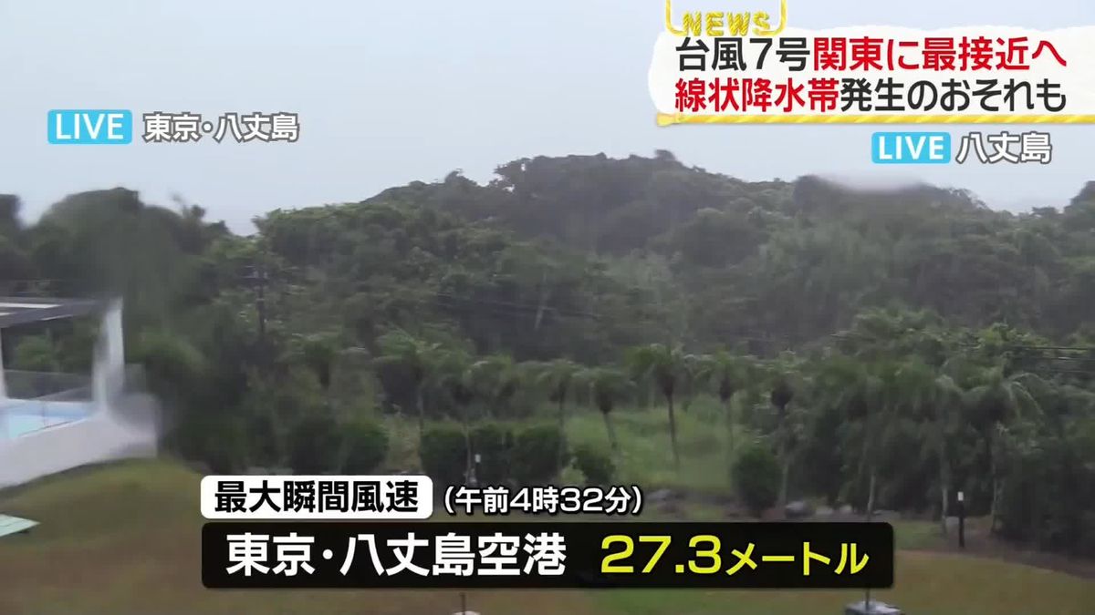 【台風7号】午後にも関東地方に最接近の可能性　関東や伊豆諸島、山梨では線状降水帯発生のおそれ　厳重な警戒を