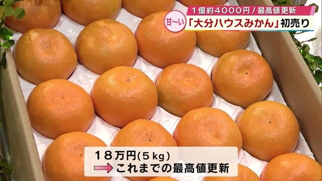 1個あたり約4000円　最高値更新の「大分ハウスみかん」初売り　大分