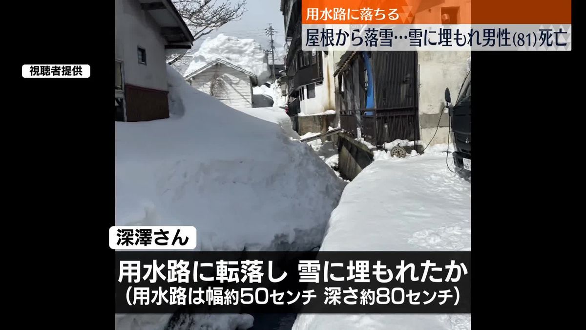 用水路で雪に埋もれ発見…男性の死亡確認　長野・小谷村