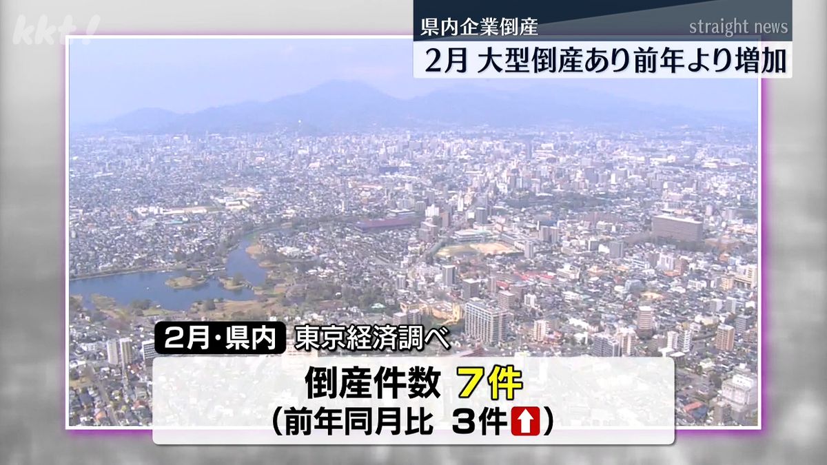 熊本県内2月の企業倒産は件数と負債総額が増加 1年3か月ぶりの大型倒産の影響