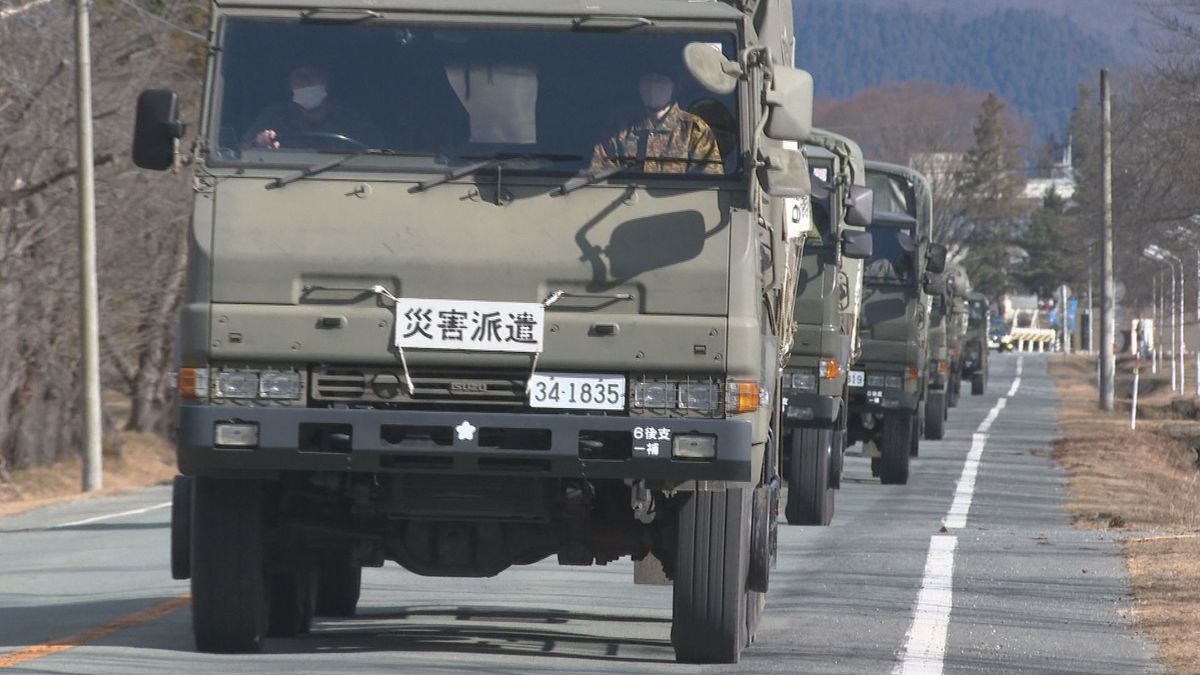 能登半島地震の被災地で入浴支援　山形から陸上自衛隊の隊員がタンク車2台とともに出発