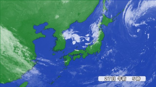 気象衛星画像…日本海に活発な雲発生中