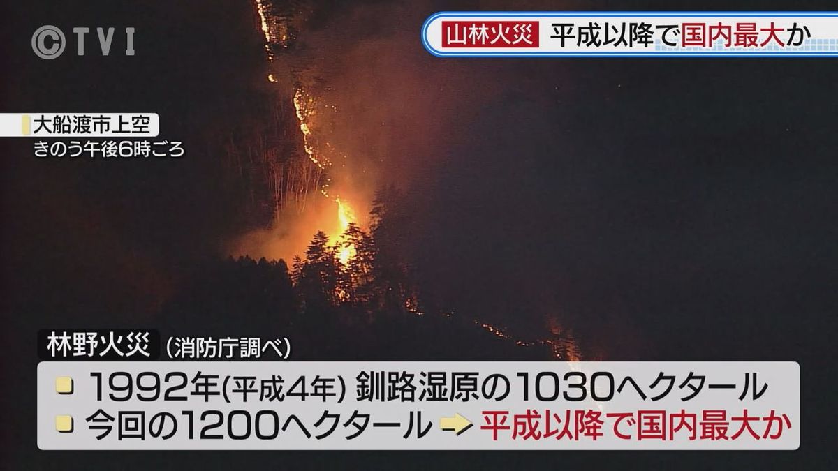 【発災３日目】大船渡・山火事　懸命の消火活動続く「避難指示対象は約3300人」避難者対象に温泉無料開放も