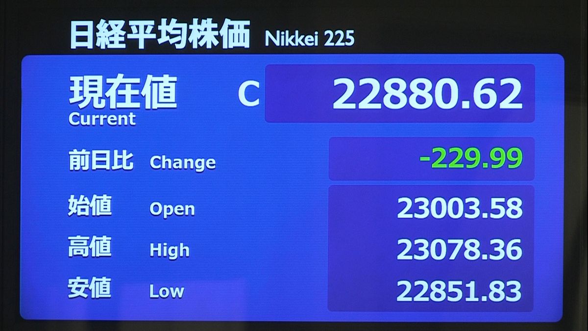 米、アジア市場での株安影響…２２９円安