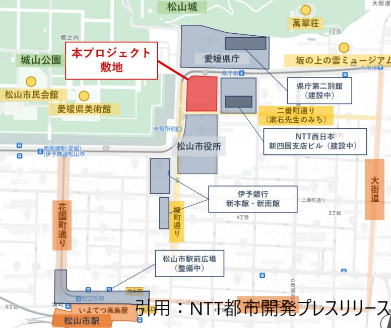 【速報】松山市一番町で複合再開発…オフィスやマンションを検討　NTT都市開発