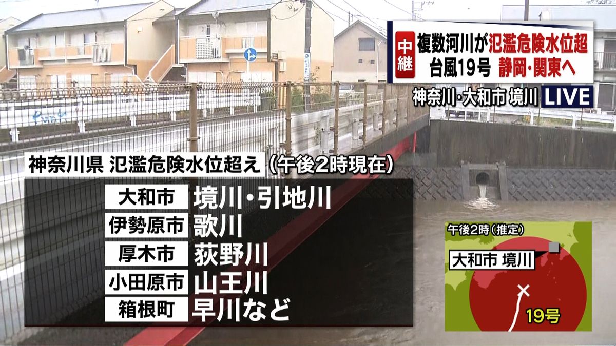 【台風】神奈川で複数の川が氾濫危険水位超