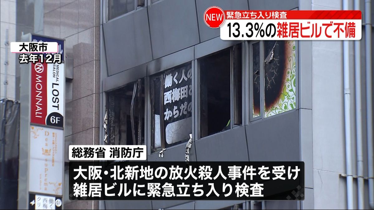 雑居ビル13.3％で不備　総務省消防庁が緊急立ち入り検査