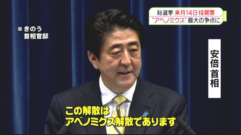 衆院選　「アベノミクス」などが争点に