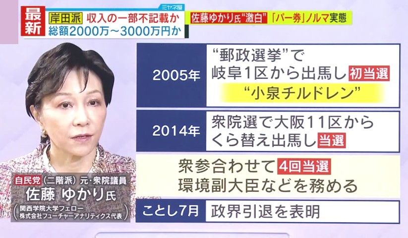 佐藤ゆかり氏の経歴