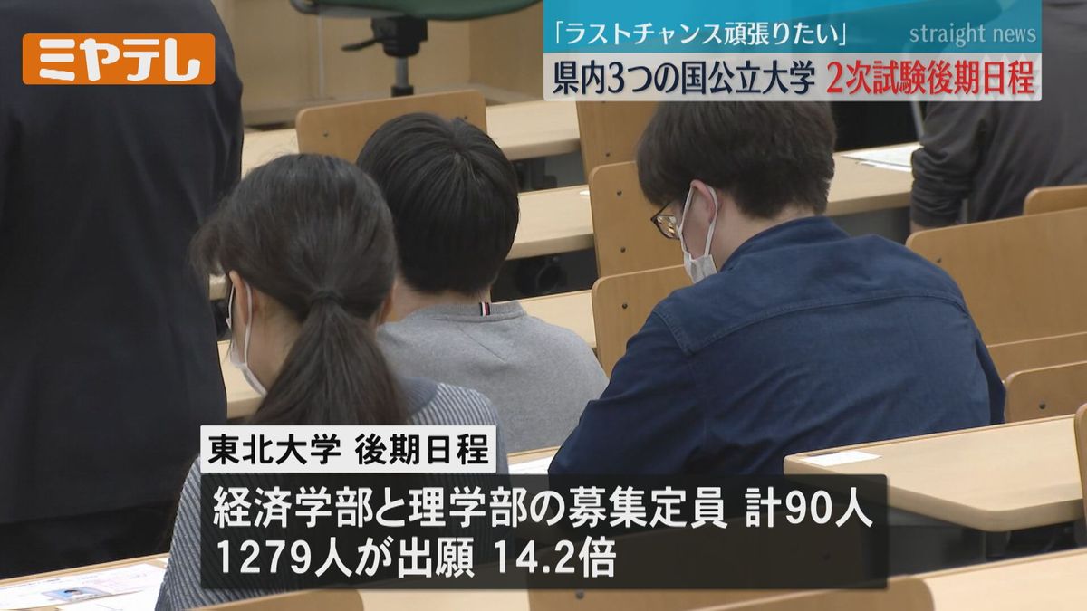 【ラストチャンスなので頑張りたい】国公立大学2次試験「後期日程」　宮城県内の3つの大学でも受験生が関門に挑む