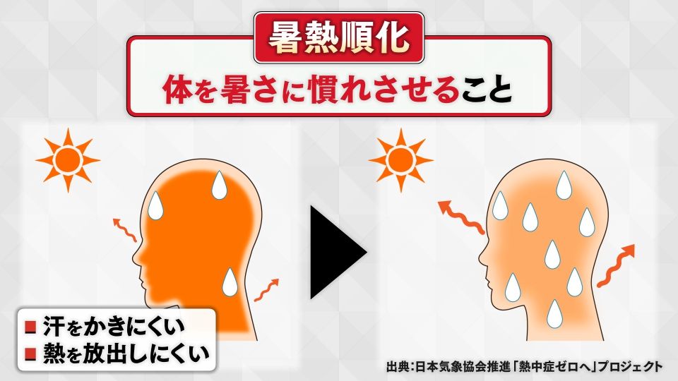 体を暑さに慣れさせる“暑熱順化”