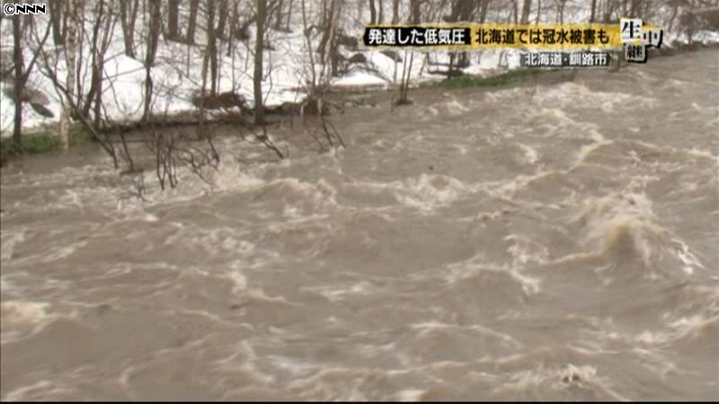 道路冠水や床下浸水、停電も　北海道
