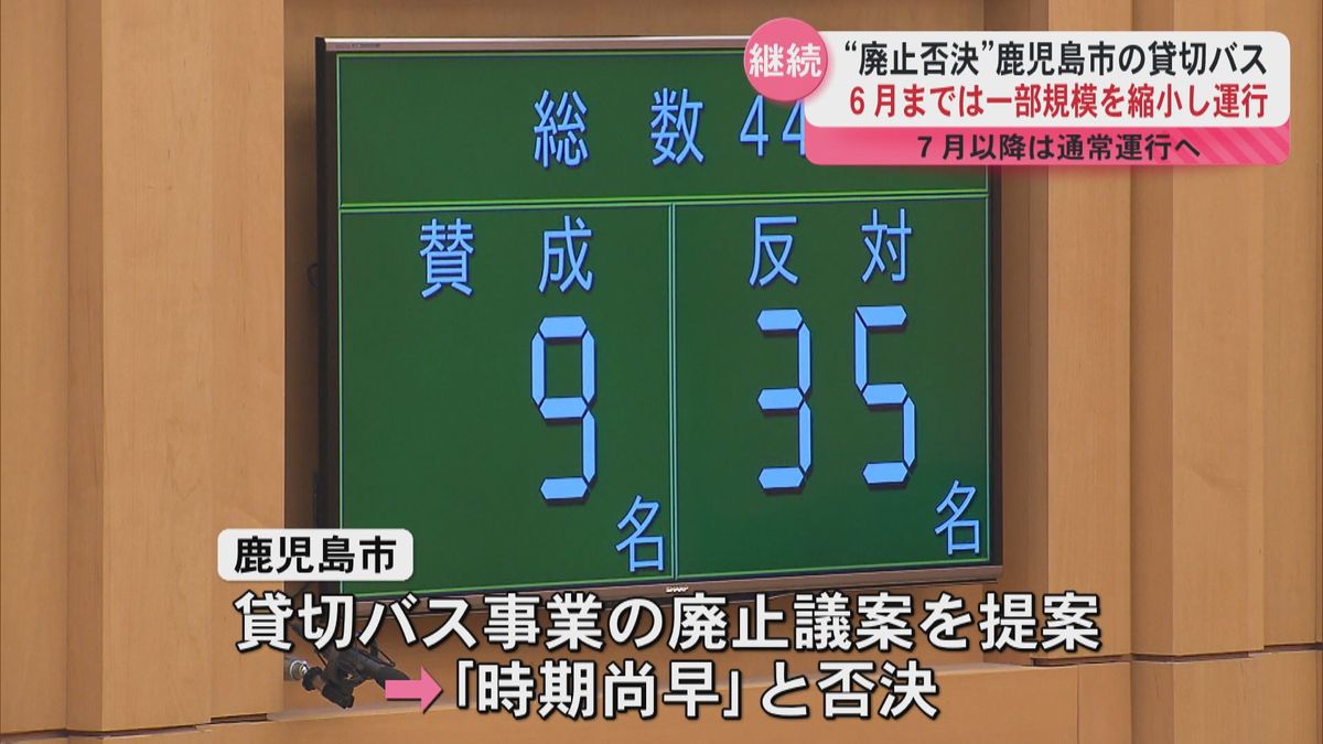 貸切バス事業継続を鹿児島市が議会に報告　6月までは一部規模縮小も　市議会の否決受け　