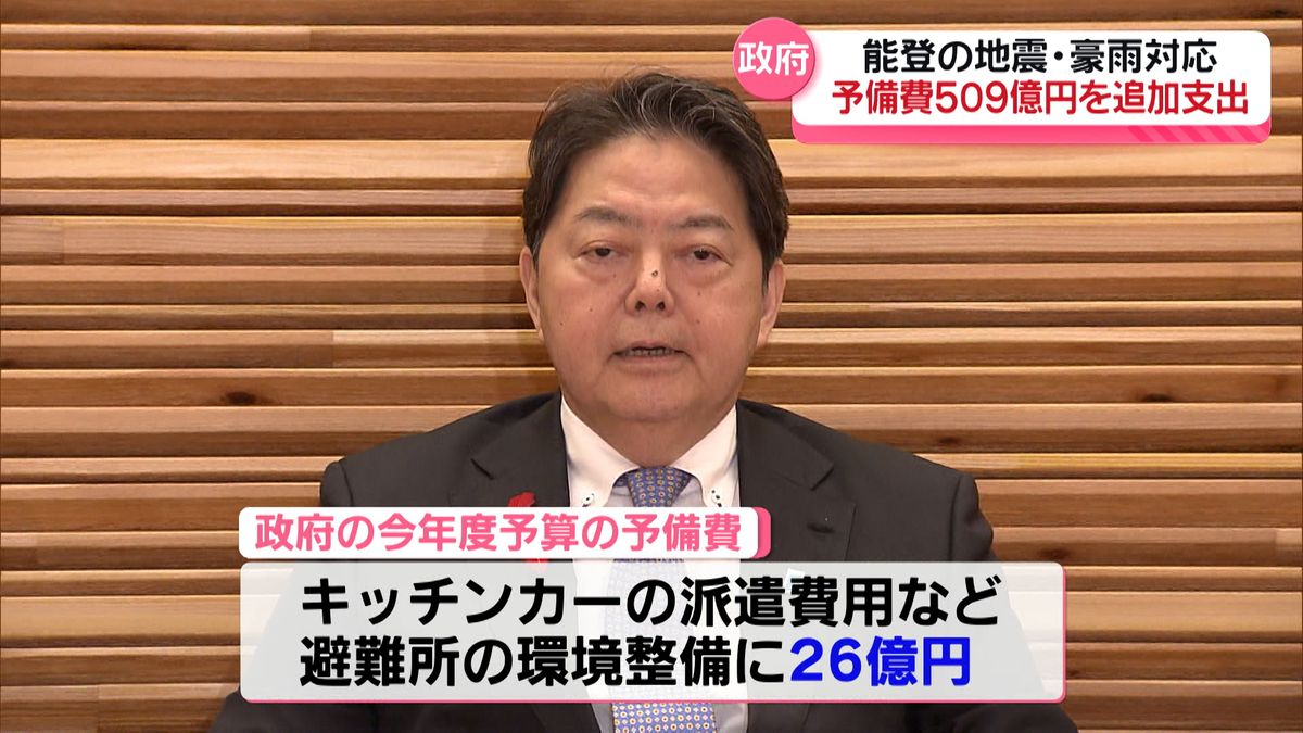 石破政権では初　能登支援へ予備費509億円余り支出決定　合計額は7000億円を上回る