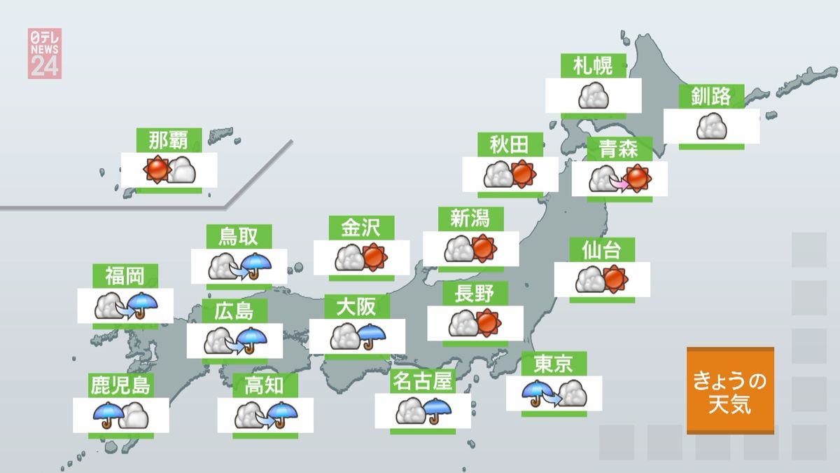 【天気】大雨に厳戒　東・西日本はムシムシ