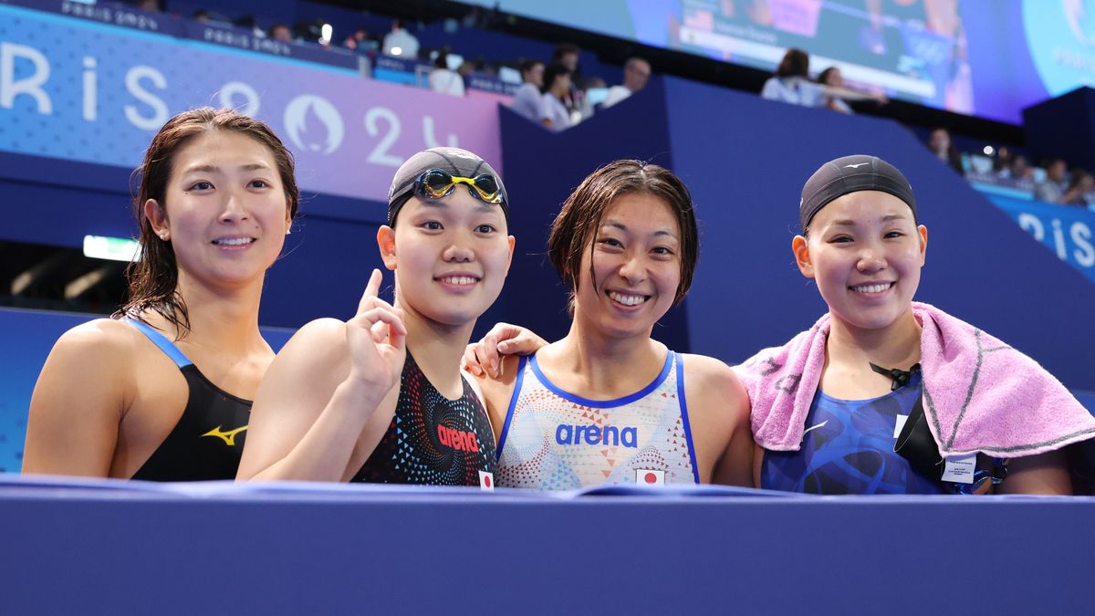 池江璃花子「本当に楽しかった」競泳最後の種目で日本女子が5位　仲間たちと笑顔でパリ五輪を終える