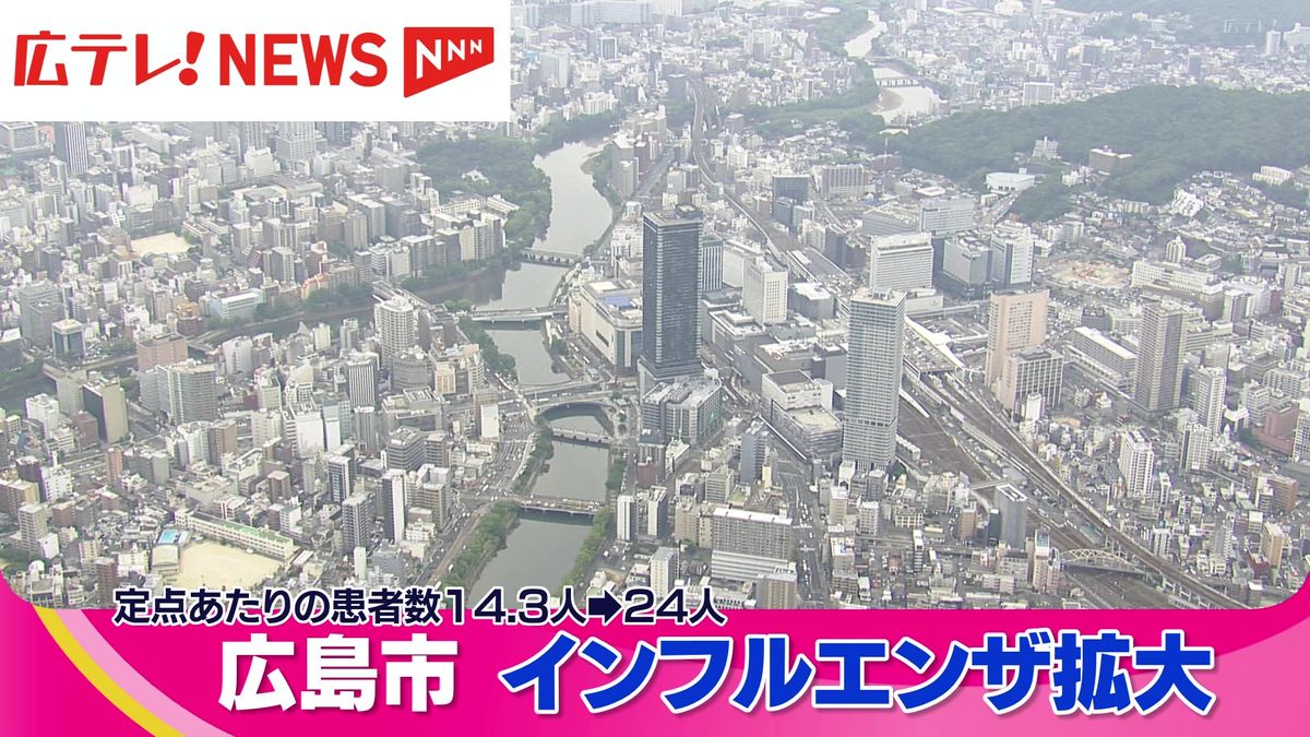 広島市でインフルエンザ感染拡大　警戒レベル近づく