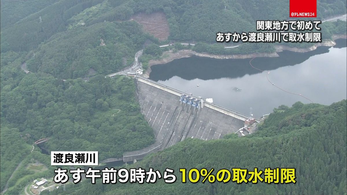 関東で今年初　あすから渡良瀬川で取水制限