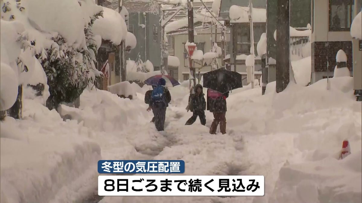 【最強最長】寒波8日頃まで続く見込み　6日にかけて平地含め警報級大雪　6日夕方まで最大で平地50センチ、山沿い100センチ降雪予想　交通障害に注意《新潟》