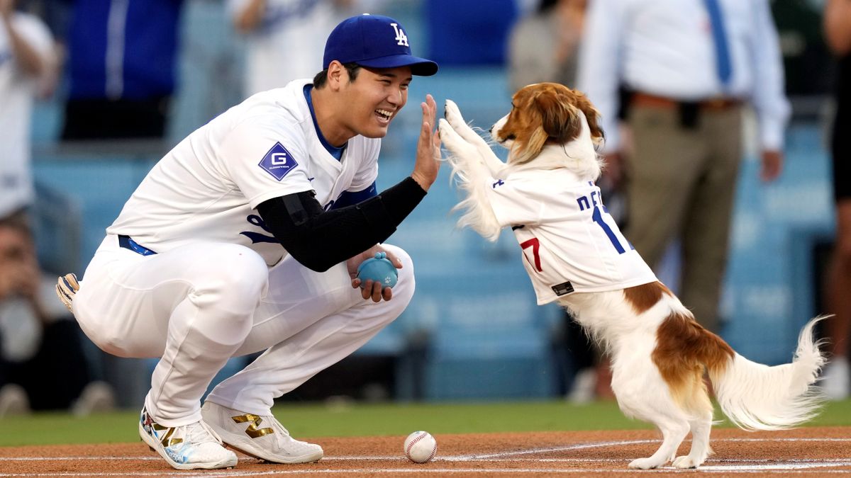 ドジャース・大谷翔平選手と愛犬のデコピン（写真：AP/アフロ）