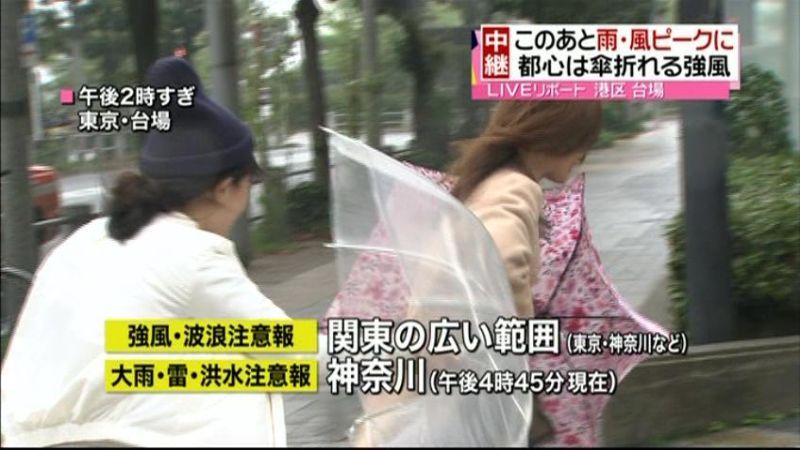 “春の嵐”関東、このあと雨・風ピークに