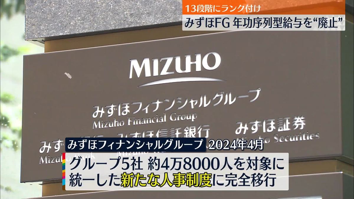 みずほFG 新人事制度で年功序列型給与“廃止”2024年4月に完全移行へ