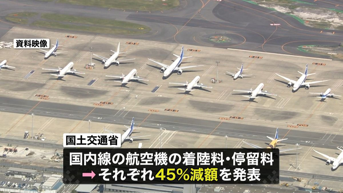 国内線着陸料など８月～来年２月４５％減額