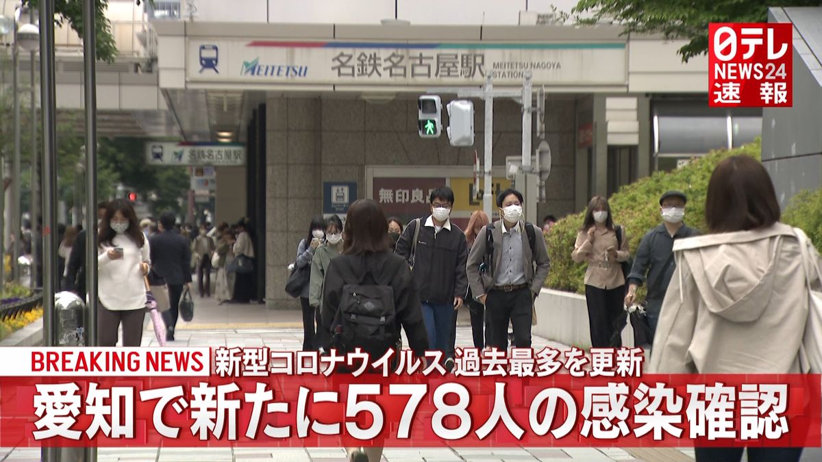 愛知県　５７８人感染確認　過去最多を更新
