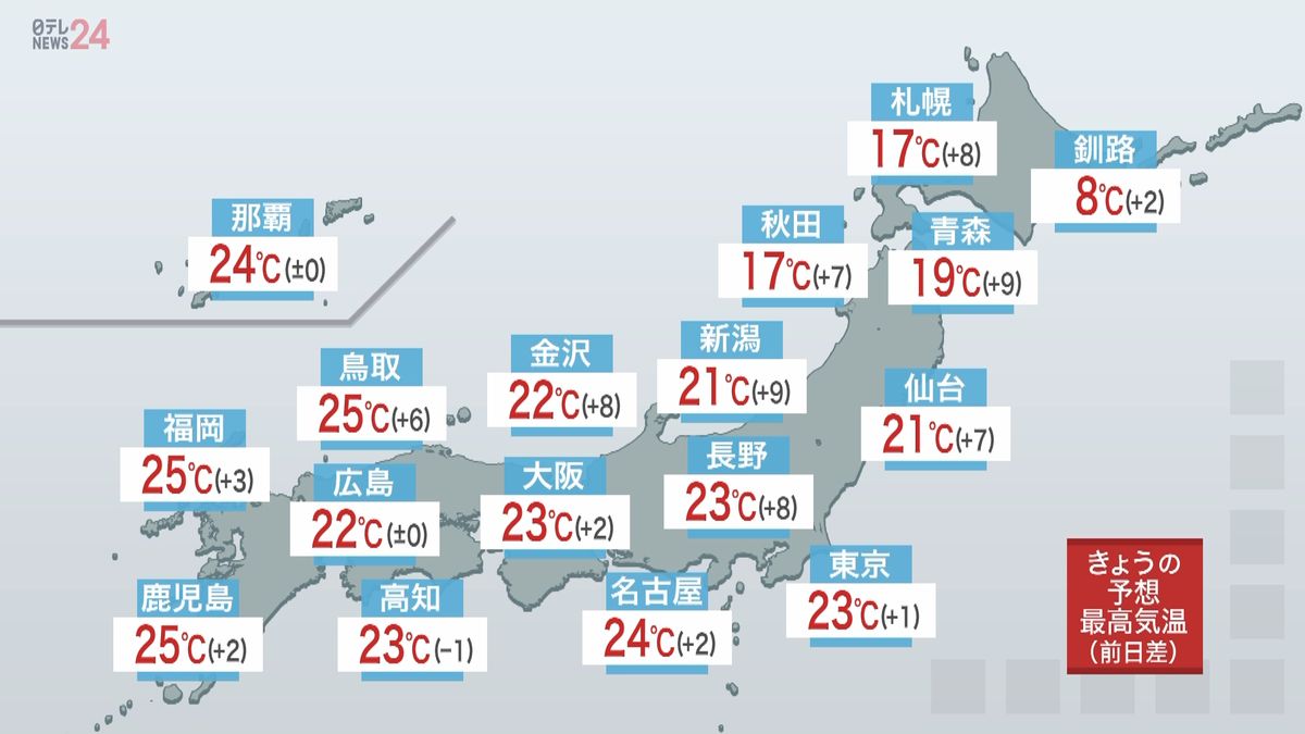 【天気】全国的に初夏の陽気に