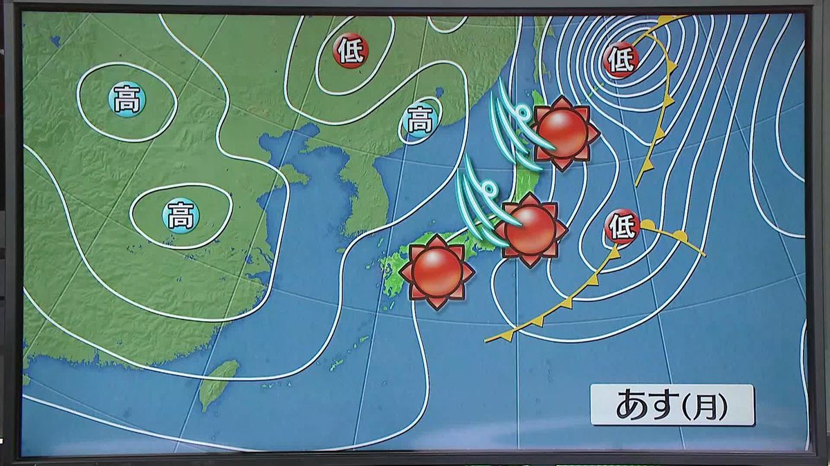 【天気】日本海側では朝まで雨の残る所が　日中は太平洋側を中心に日差し戻る　東海は夕方以降、にわか雨　午前中は各地で北風強まる