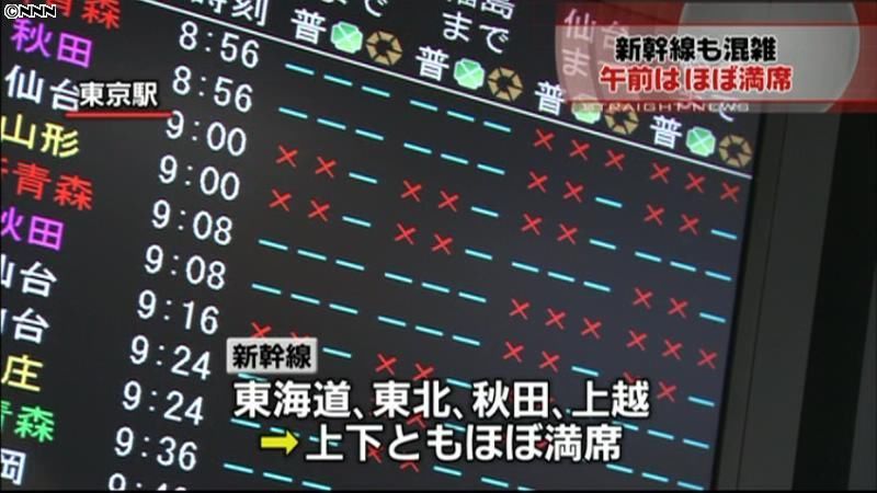 新幹線、午後は空席も　下りピーク来月３日