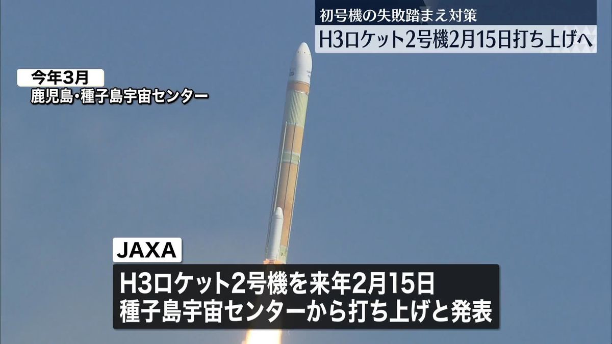 JAXA「H3ロケット」2号機　来年2月15日に打ち上げへ