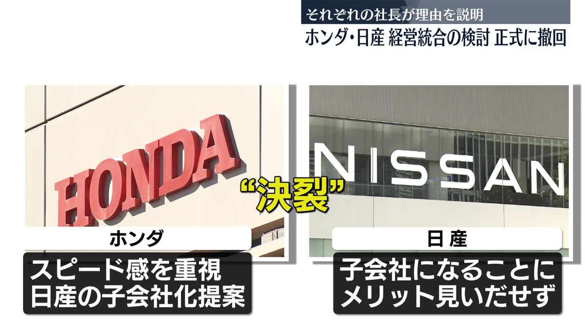 ホンダと日産　経営統合の検討撤回の理由は…