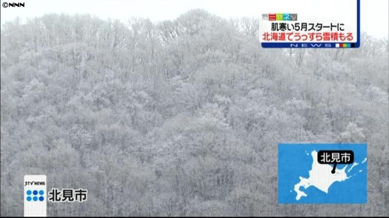 北海道で３月下旬並み寒さ　季節外れの雪も