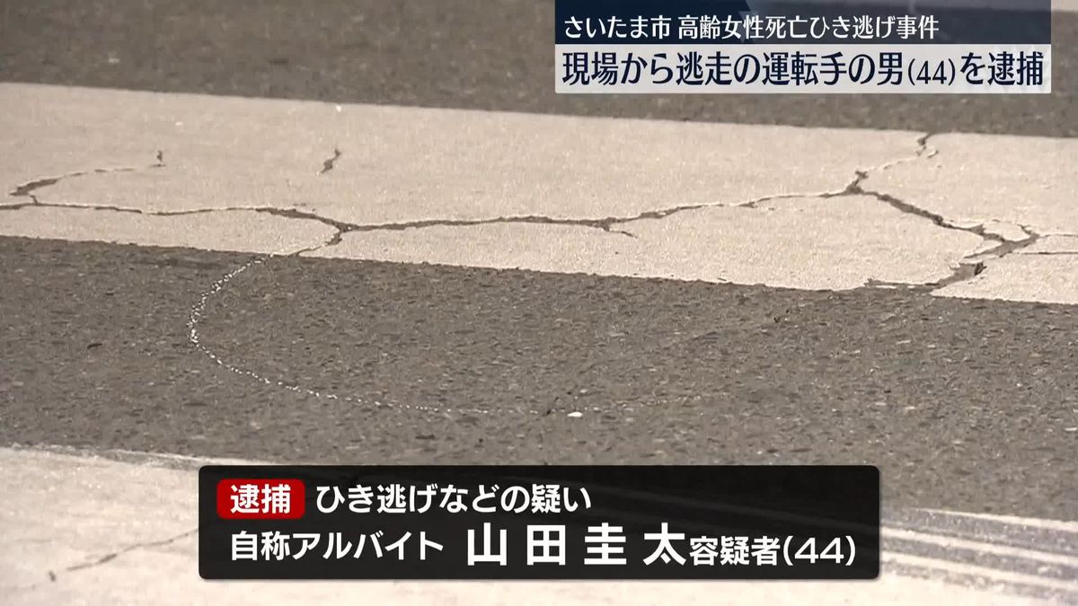 路上で女性死亡　ひき逃げなどの疑いで乗用車運転の男を逮捕　さいたま市