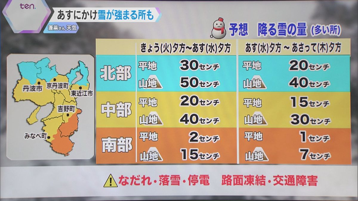 【気象予報士解説】近畿北部を中心に大雪　今夜から明日にかけて注意を　寒波は3連休まで居座る予想