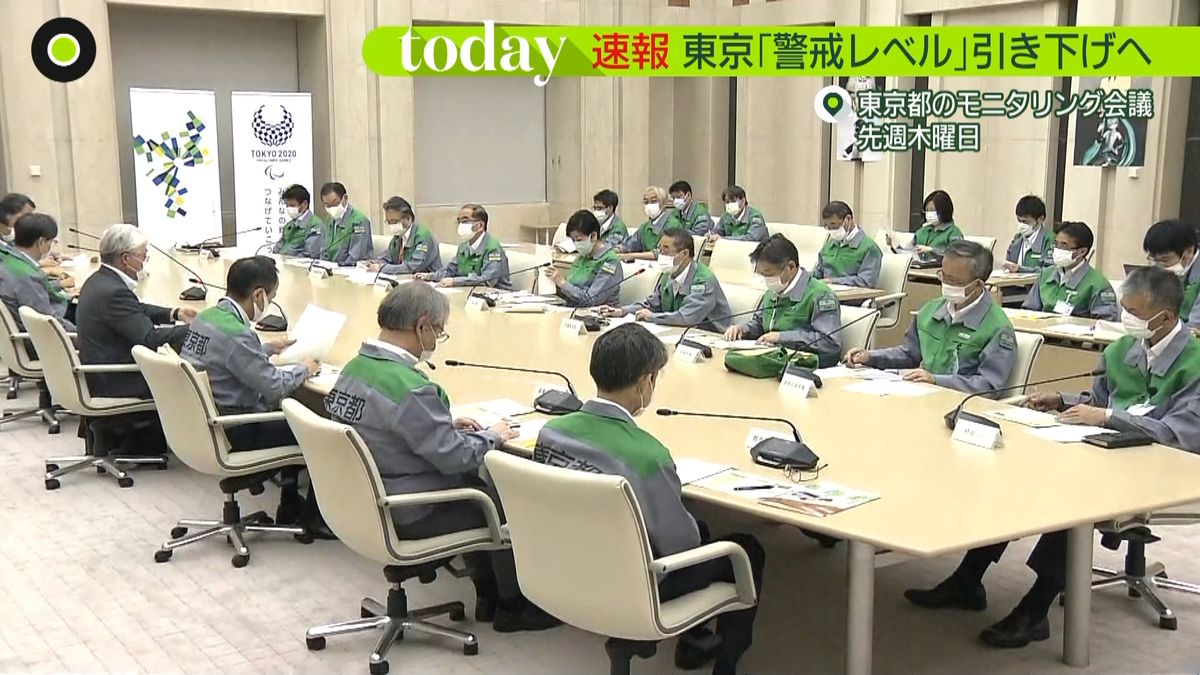 東京都「警戒レベル」一段階引き下げへ