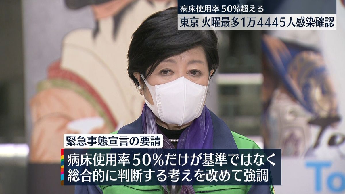 小池都知事“緊急事態宣言の要請は総合的に判断”改めて強調