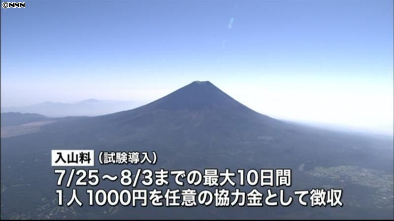 「協力金」千円を任意徴収へ…富士山入山料