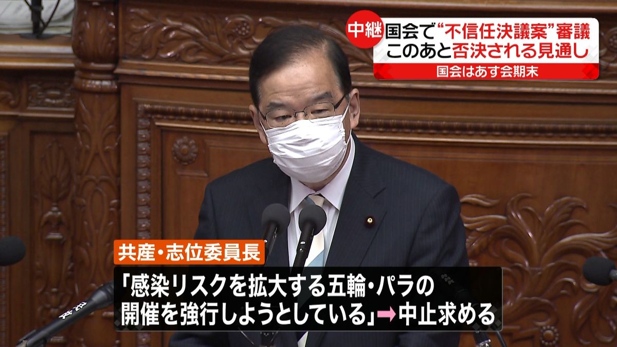 国会“不信任決議案”審議　まもなく採決へ