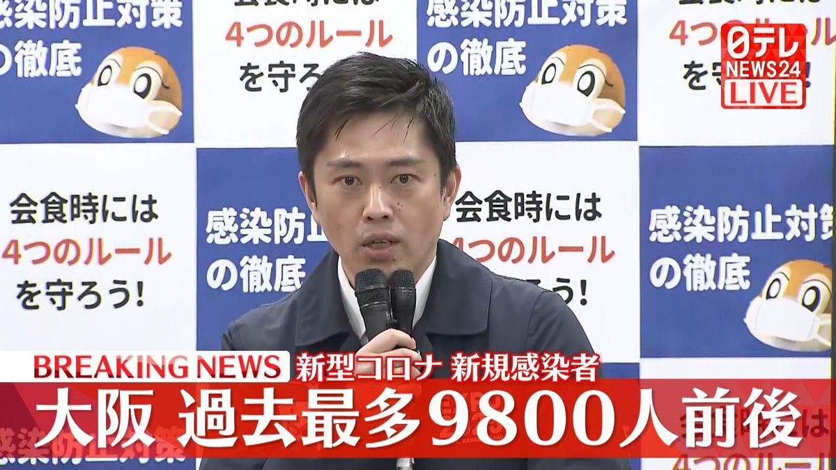 大阪の新規感染者 過去最多9800人前後 新型コロナウイルス