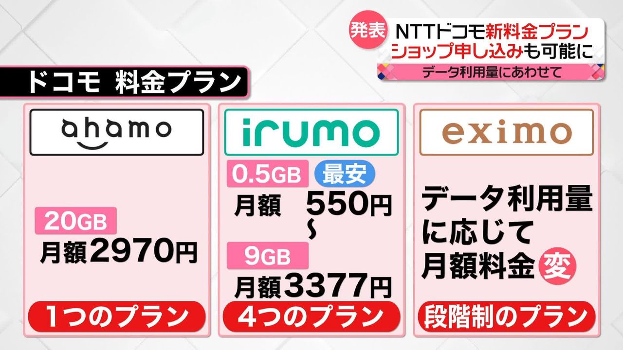 月額550円も…NTTドコモ「新料金プラン」発表 店頭での申し込みも可能に 街の人の反応は？（2023年6月20日掲載）｜日テレNEWS NNN
