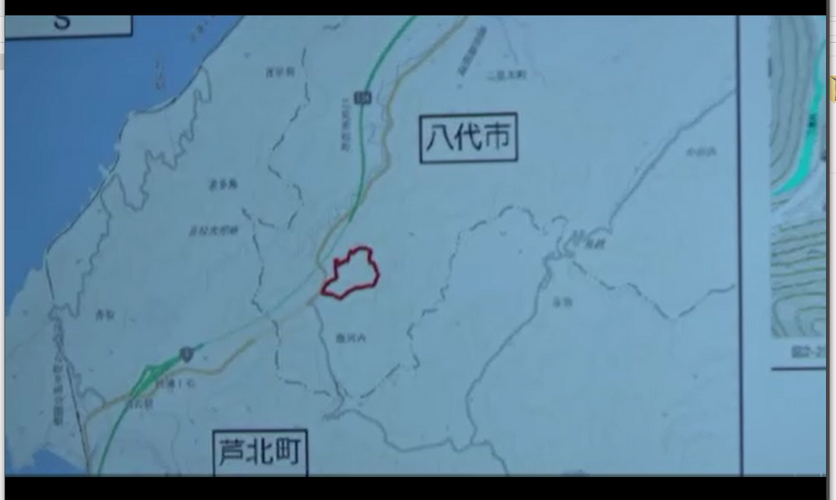 処分場建設予定地周辺の地図（県の会見）