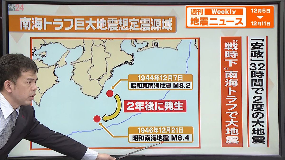 【解説】昭和の東南海地震から78年経過　過去に32時間後に後発地震も　南海トラフでおきる地震は