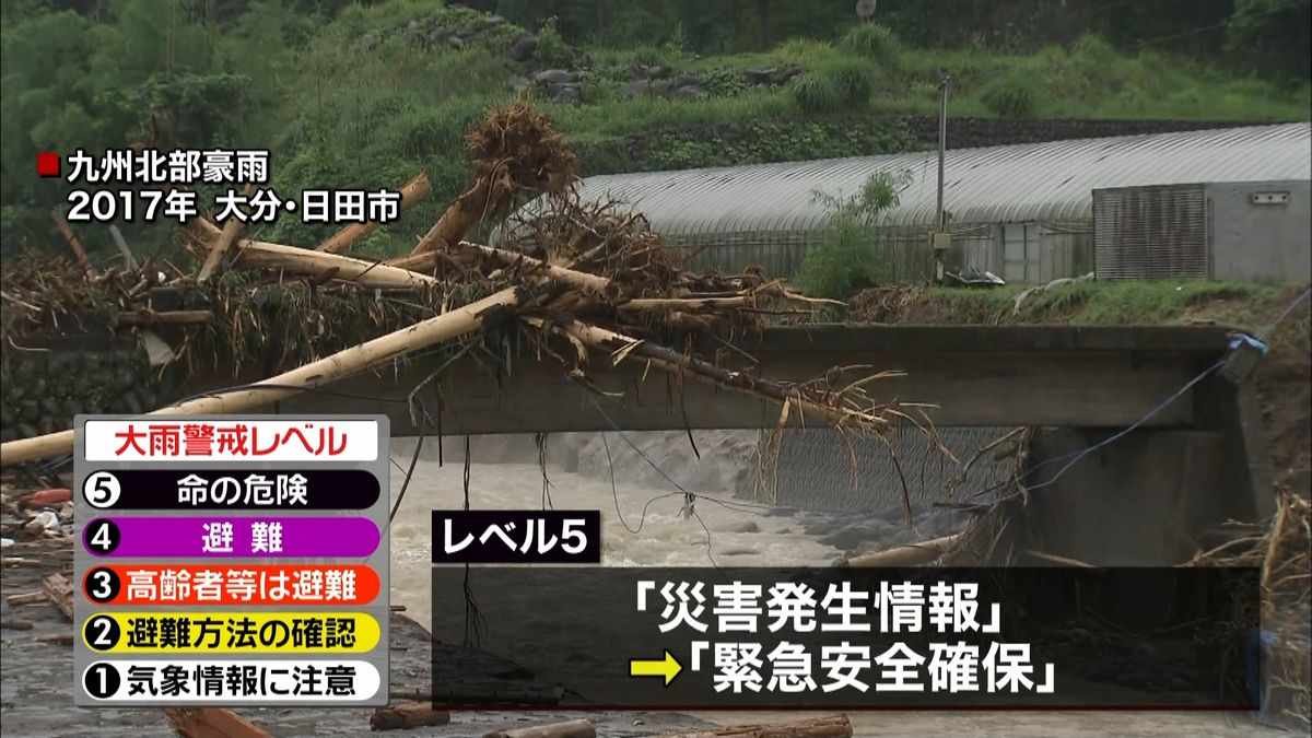 避難情報の名前変更へ　来年大雨の時期から